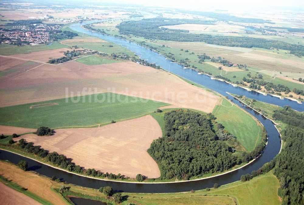 Tornitz von oben - Saalemündung bei Tornitz