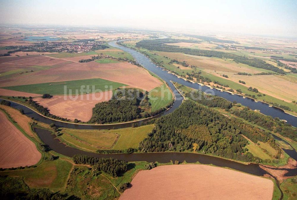 Tornitz aus der Vogelperspektive: Saalemündung bei Tornitz