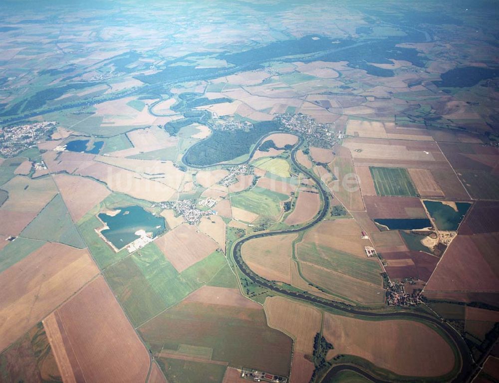 Tornitz aus der Vogelperspektive: Saaleverlauf bei Tornitz