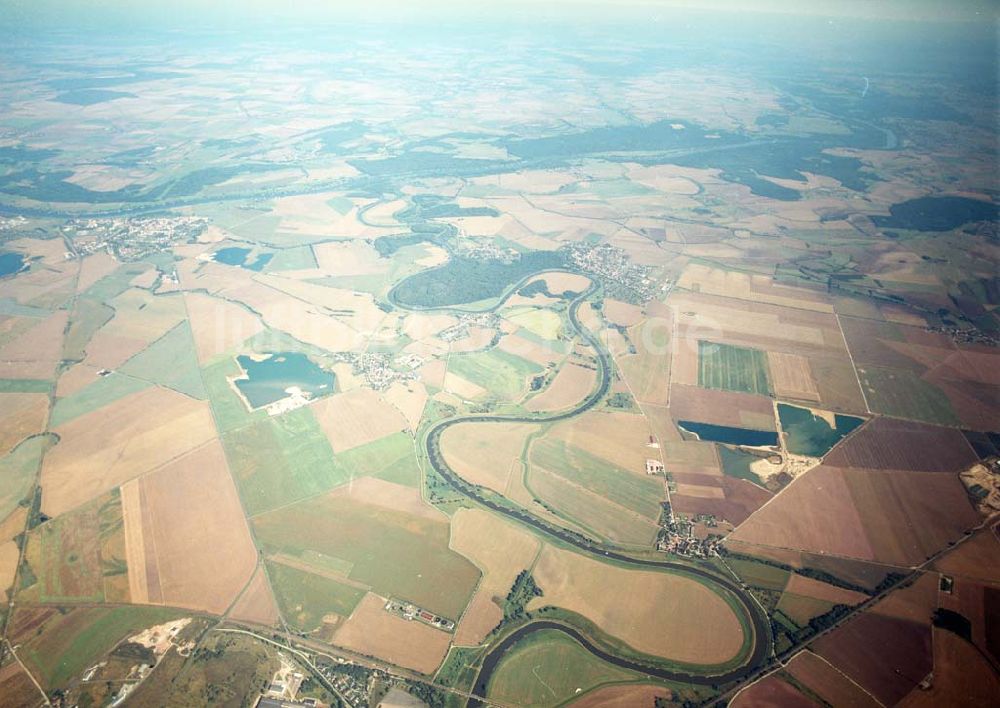 Luftaufnahme Tornitz - Saaleverlauf bei Tornitz