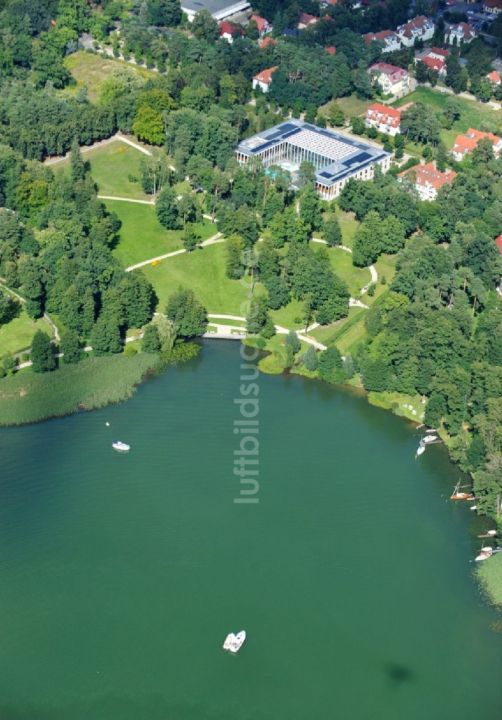 Bad Saarow von oben - SaarowTherme in Bad Saarow im Bundesland Brandenburg