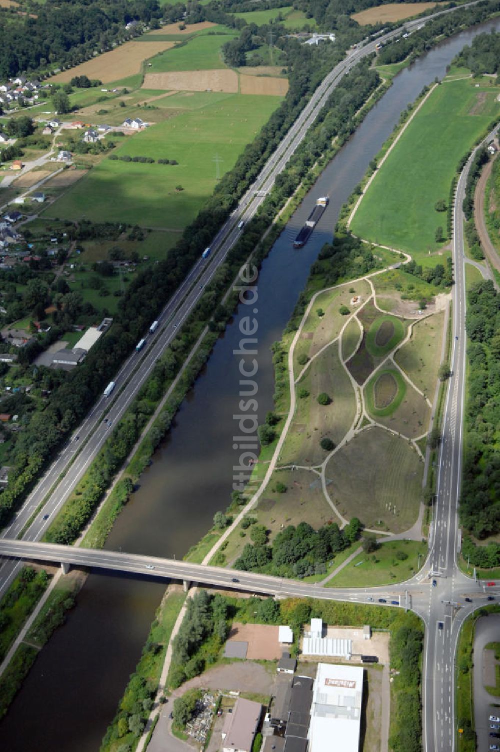 Beckingen von oben - Saarverlauf bei Beckingen