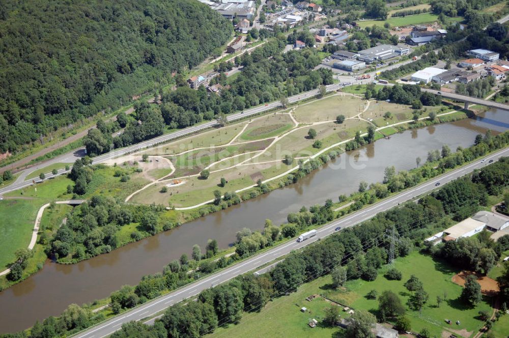 Beckingen von oben - Saarverlauf bei Beckingen