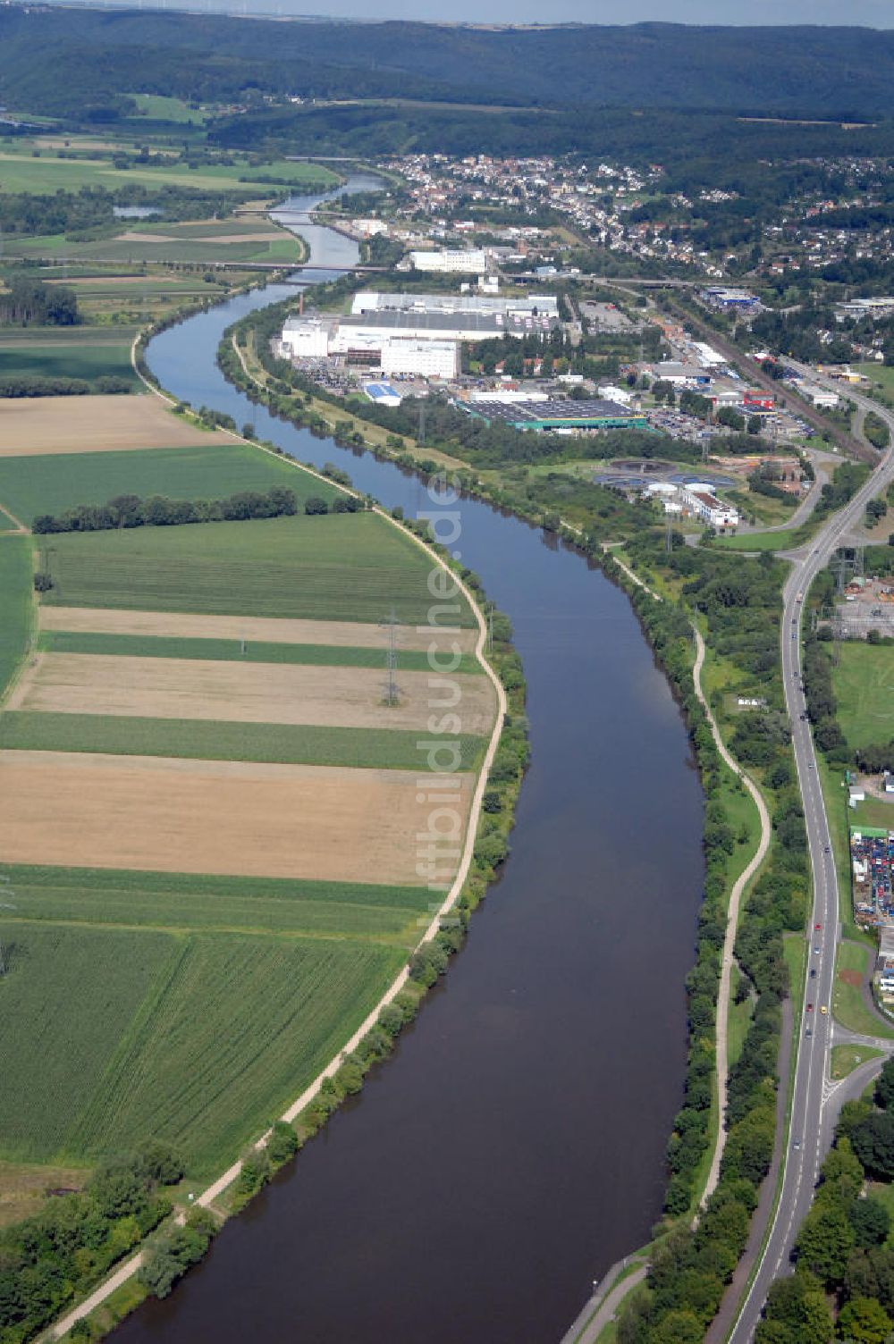 Besseringen aus der Vogelperspektive: Saarverlauf bei Besseringen