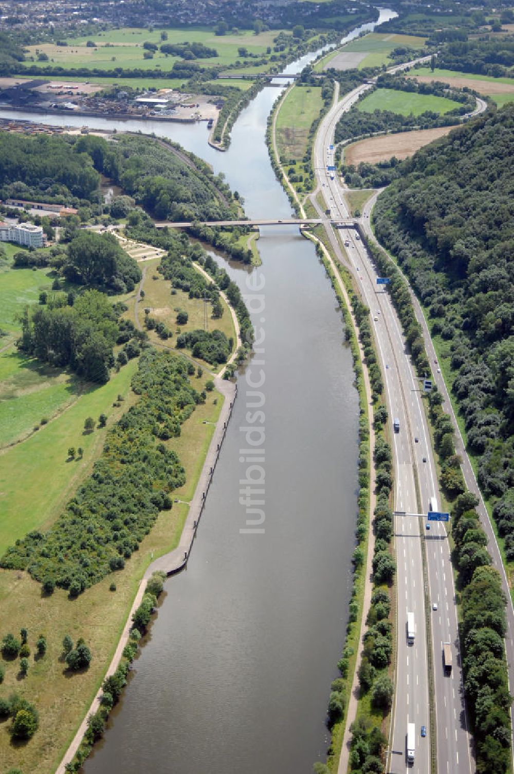 Luftaufnahme Dillingen - Saarverlauf bei Dillingen