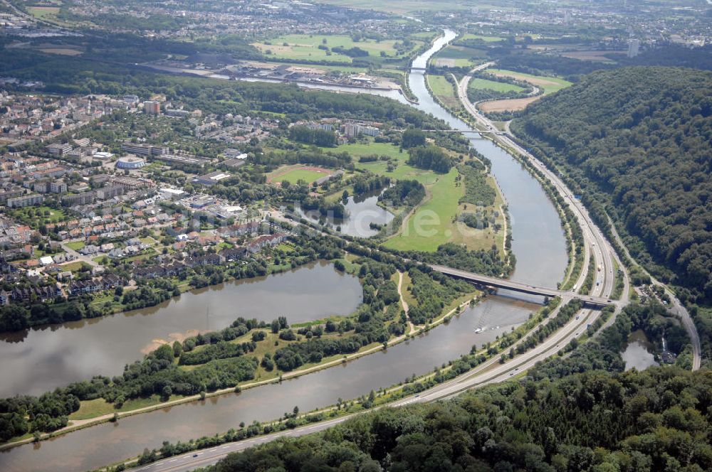 Luftaufnahme Dillingen - Saarverlauf bei Dillingen