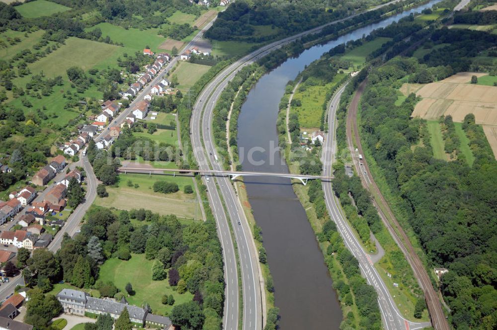 Luftbild Fremersdorf - Saarverlauf bei Fremersdorf