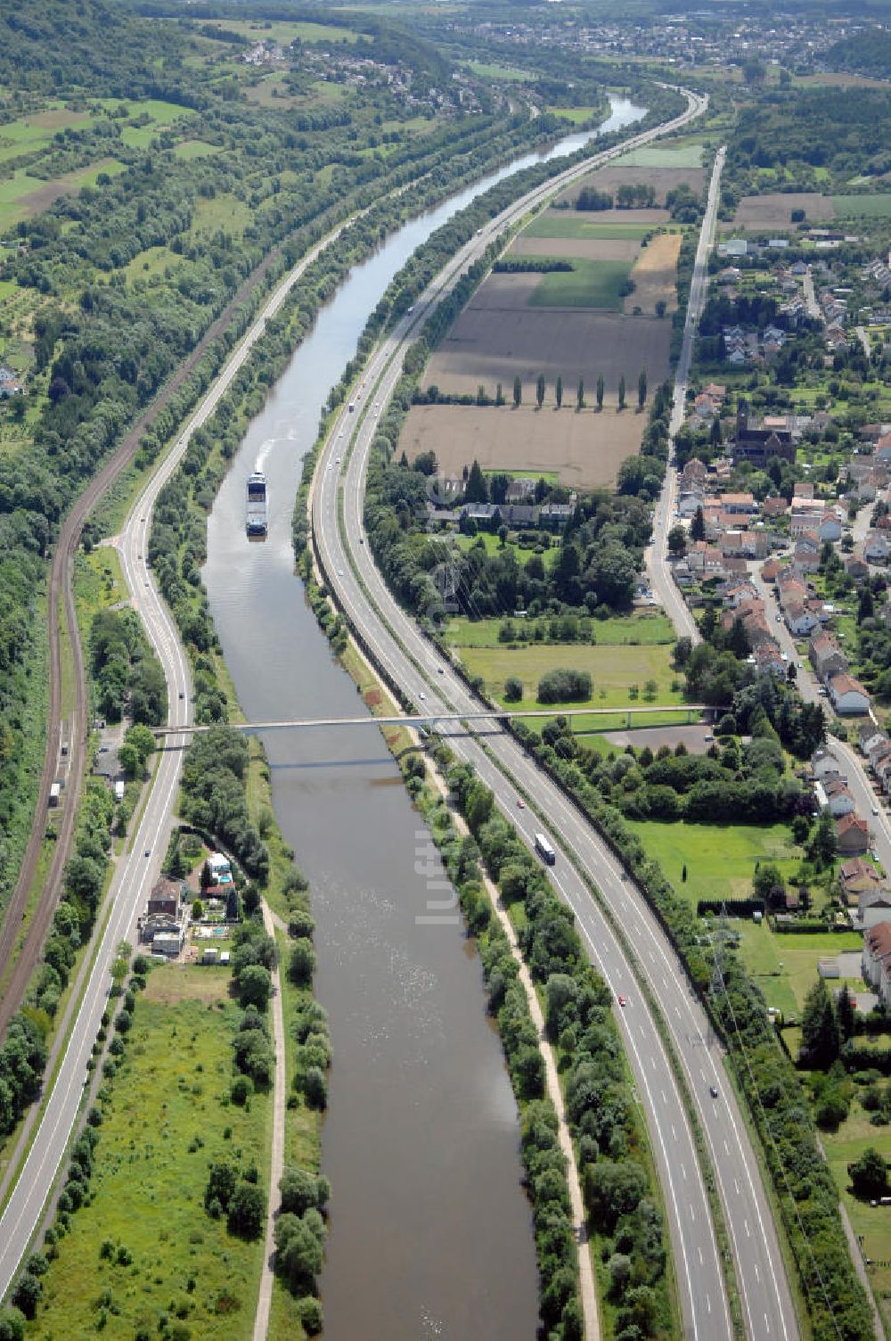 Luftbild Fremersdorf - Saarverlauf bei Fremersdorf