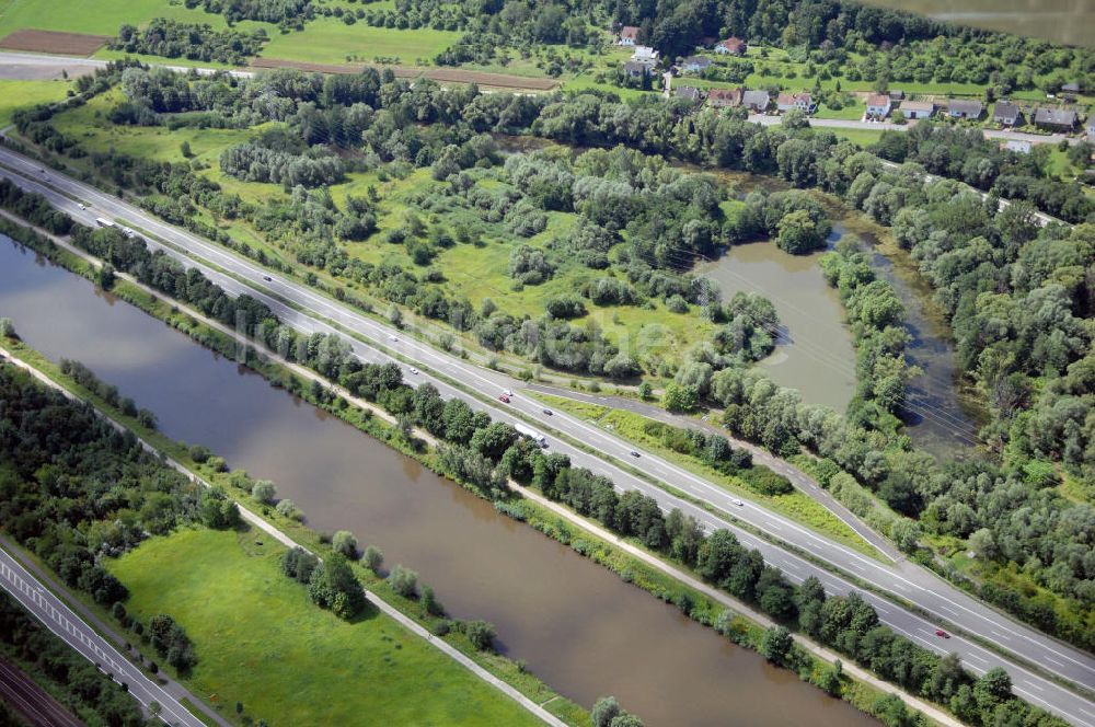 Mechern von oben - Saarverlauf bei Mechern