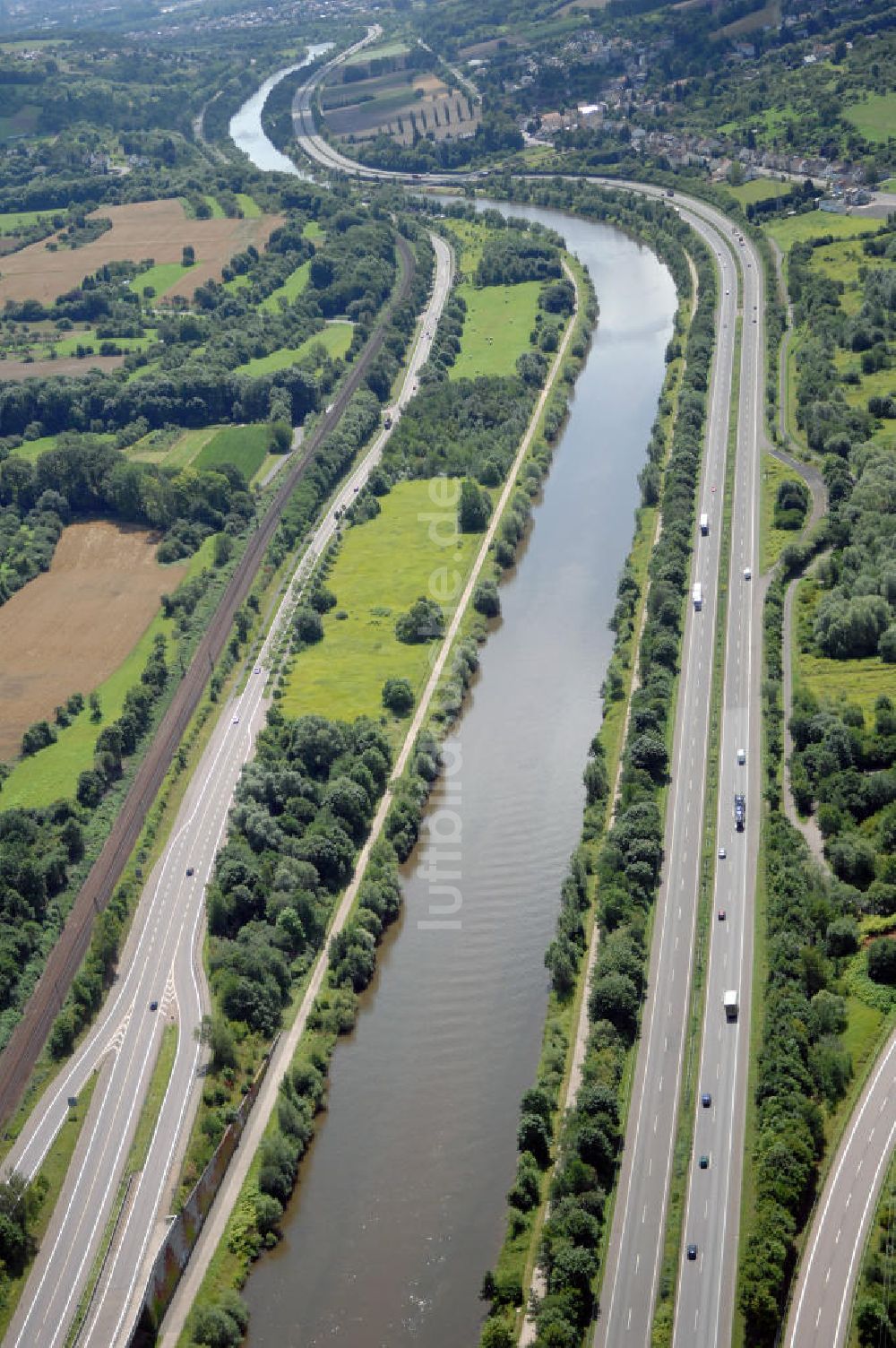 Luftbild Mechern - Saarverlauf bei Mechern