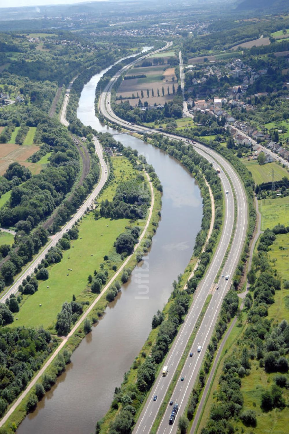 Luftaufnahme Mechern - Saarverlauf bei Mechern