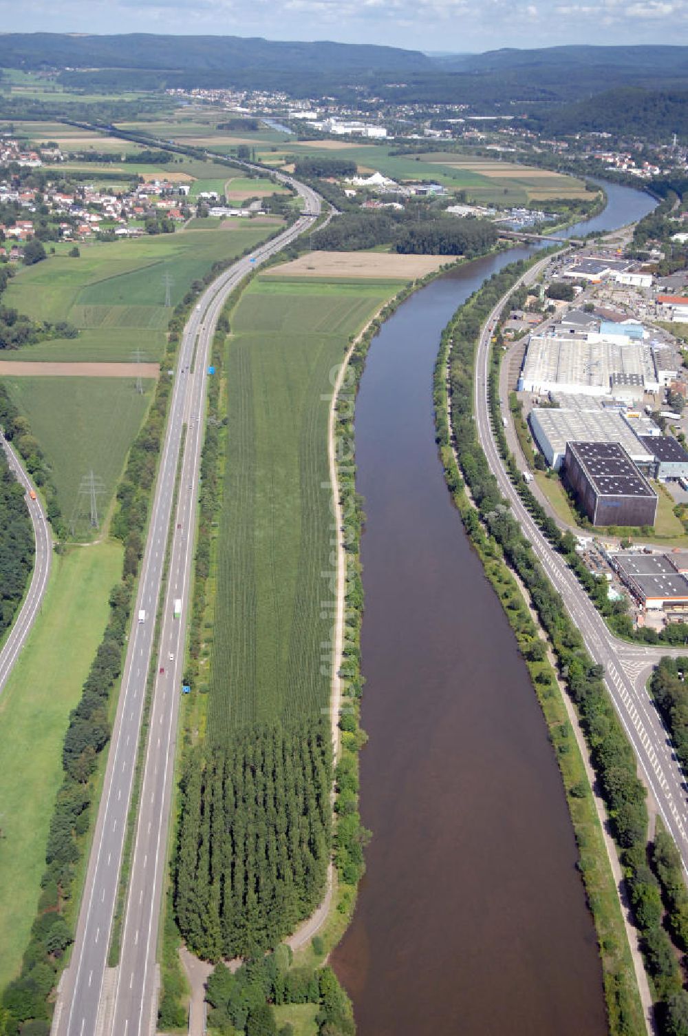 Merzig von oben - Saarverlauf bei Merzig