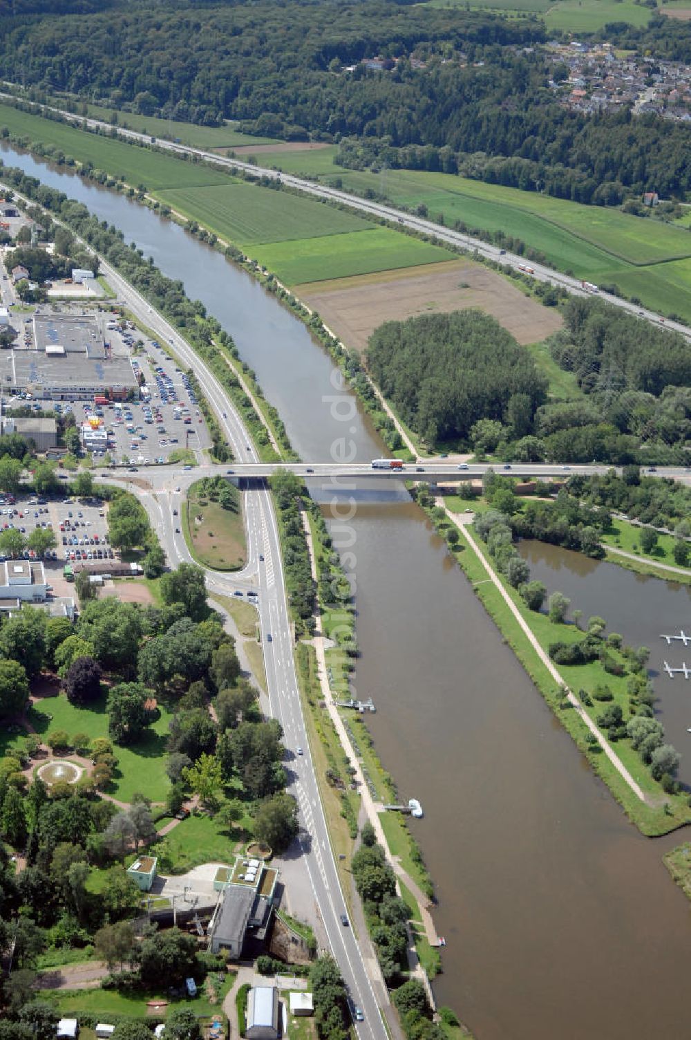 Luftbild Merzig - Saarverlauf bei Merzig