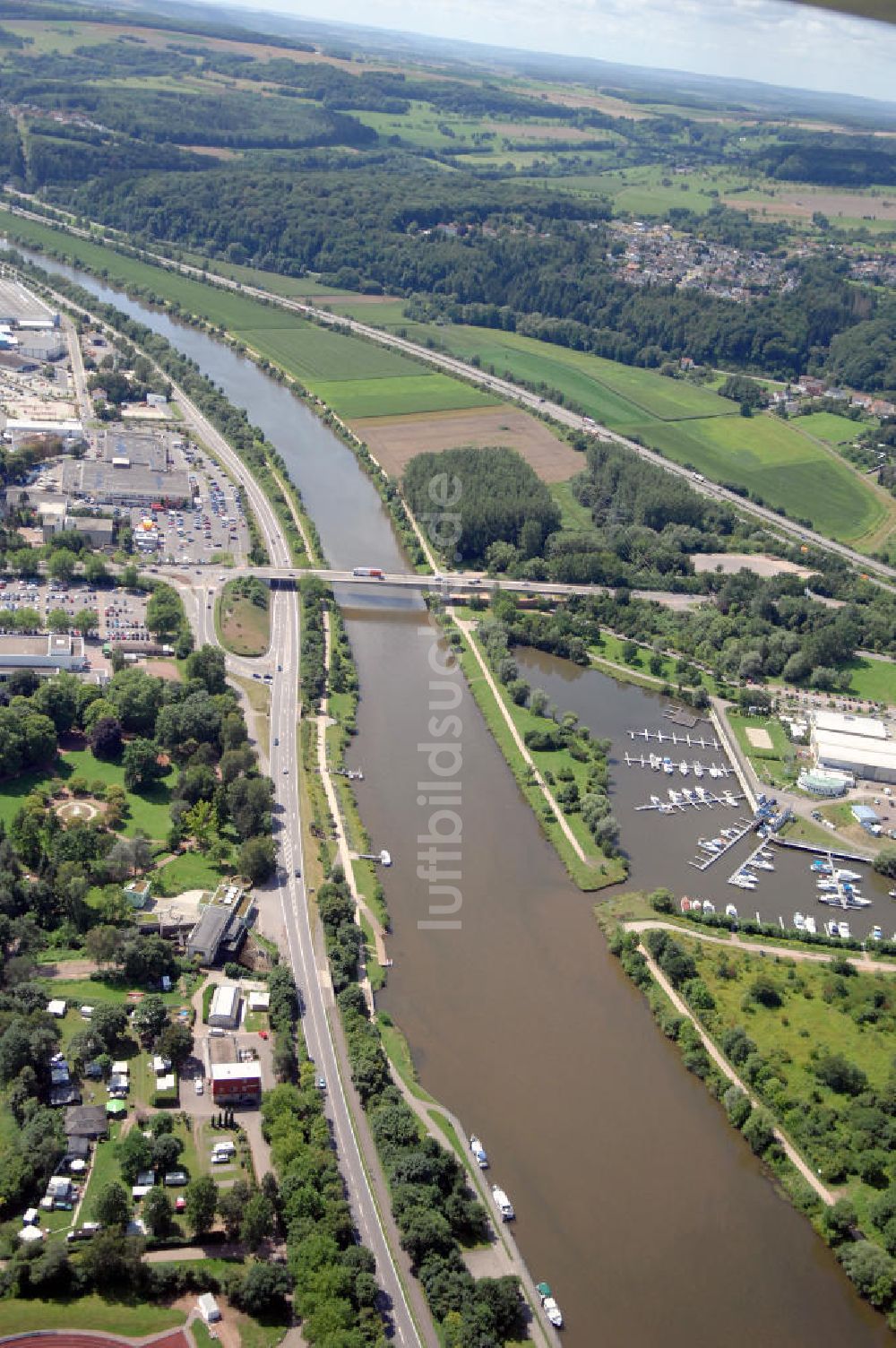 Luftaufnahme Merzig - Saarverlauf bei Merzig