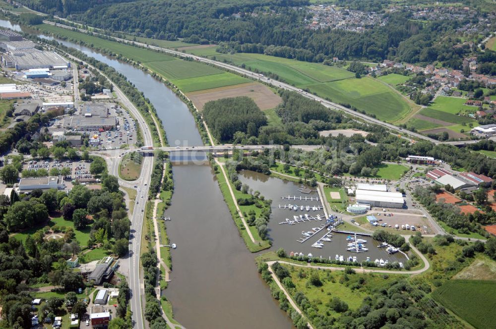 Merzig von oben - Saarverlauf bei Merzig