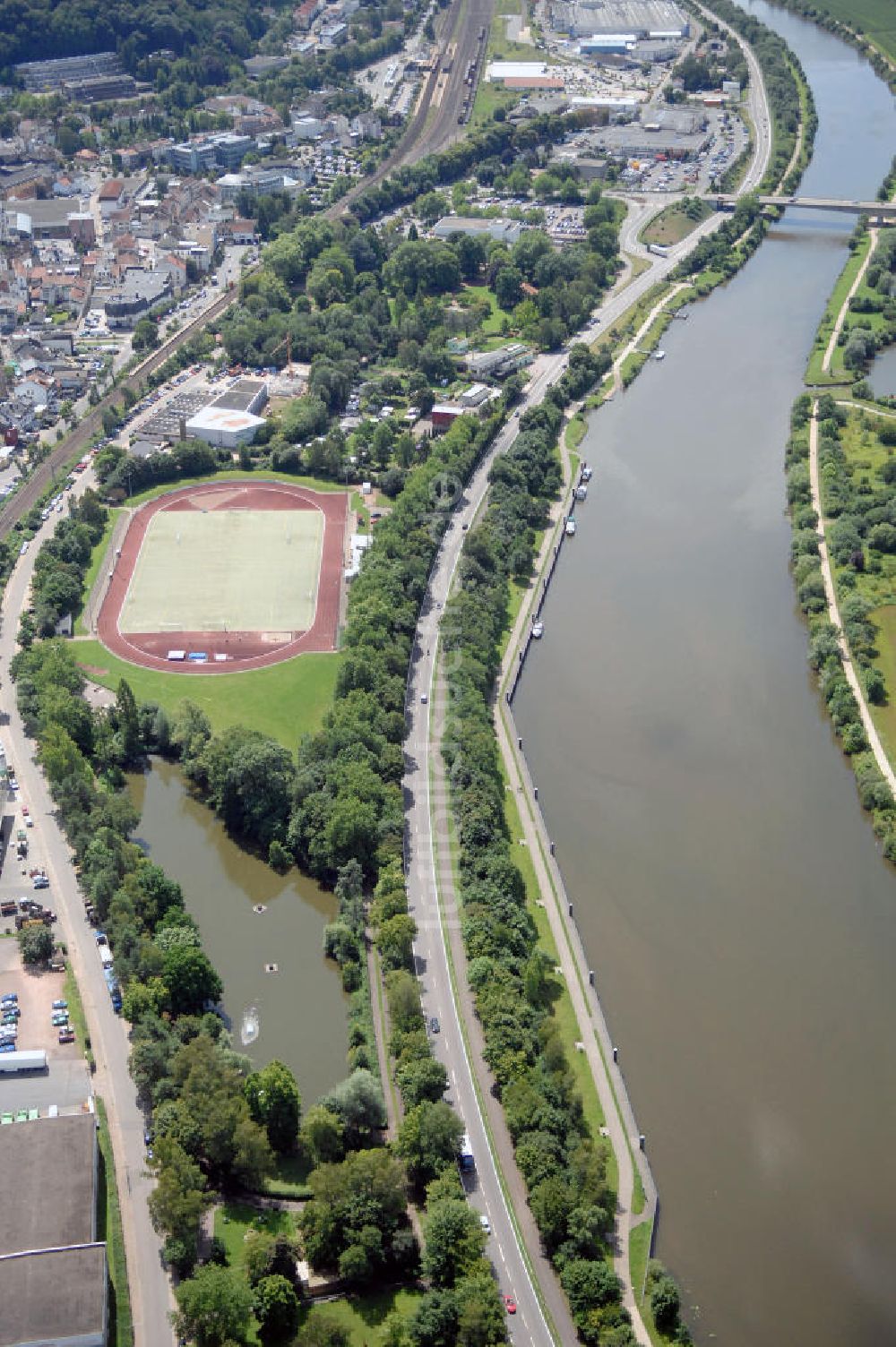 Merzig von oben - Saarverlauf bei Merzig