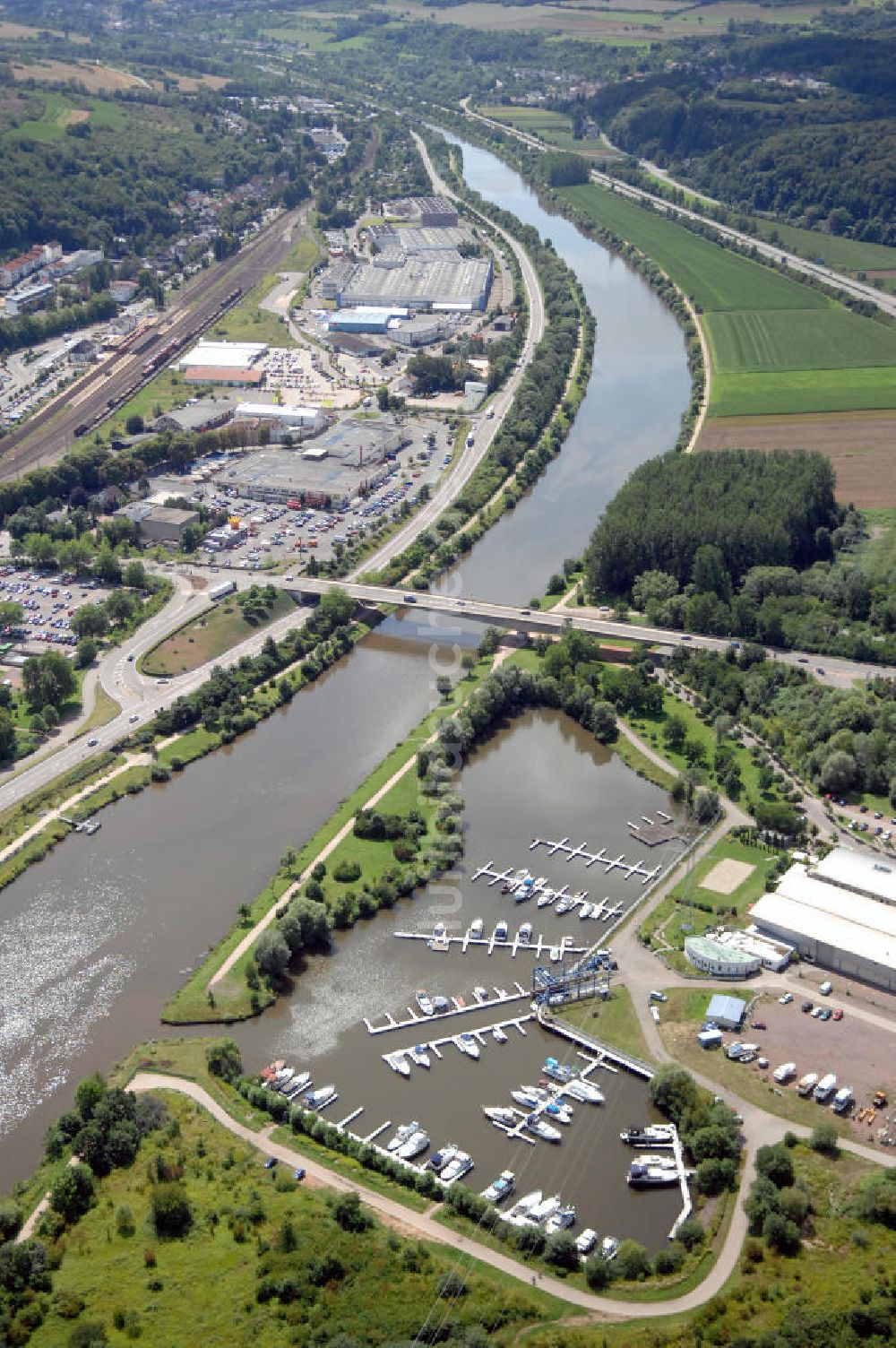 Luftbild Merzig - Saarverlauf bei Merzig