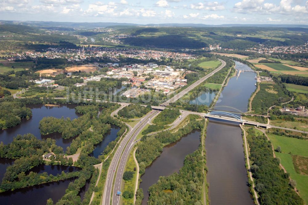 Luftbild Rehlingen - Saarverlauf bei Rehlingen