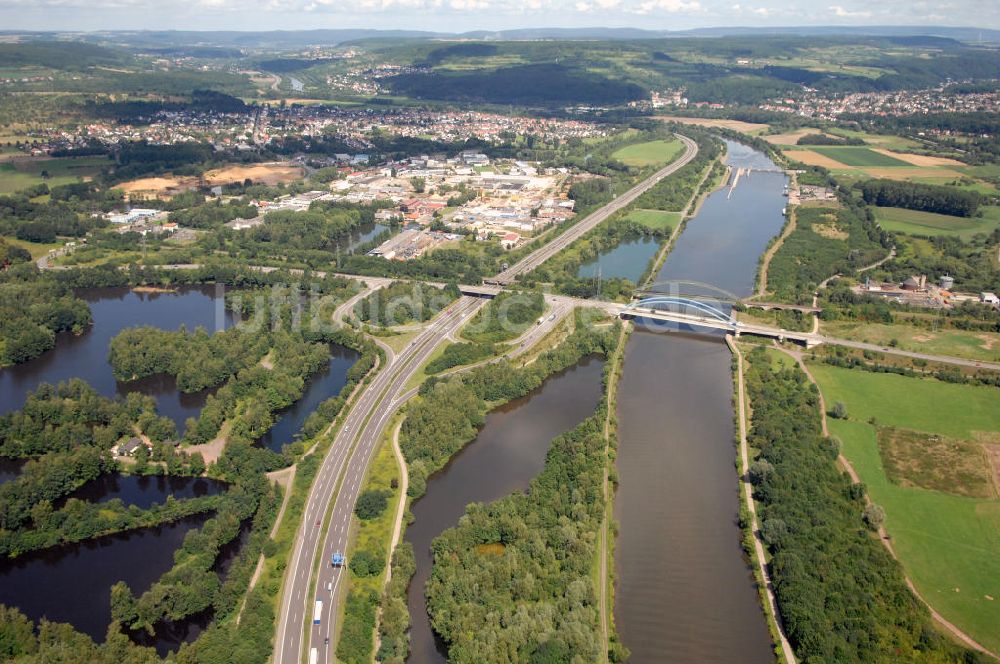 Luftaufnahme Rehlingen - Saarverlauf bei Rehlingen