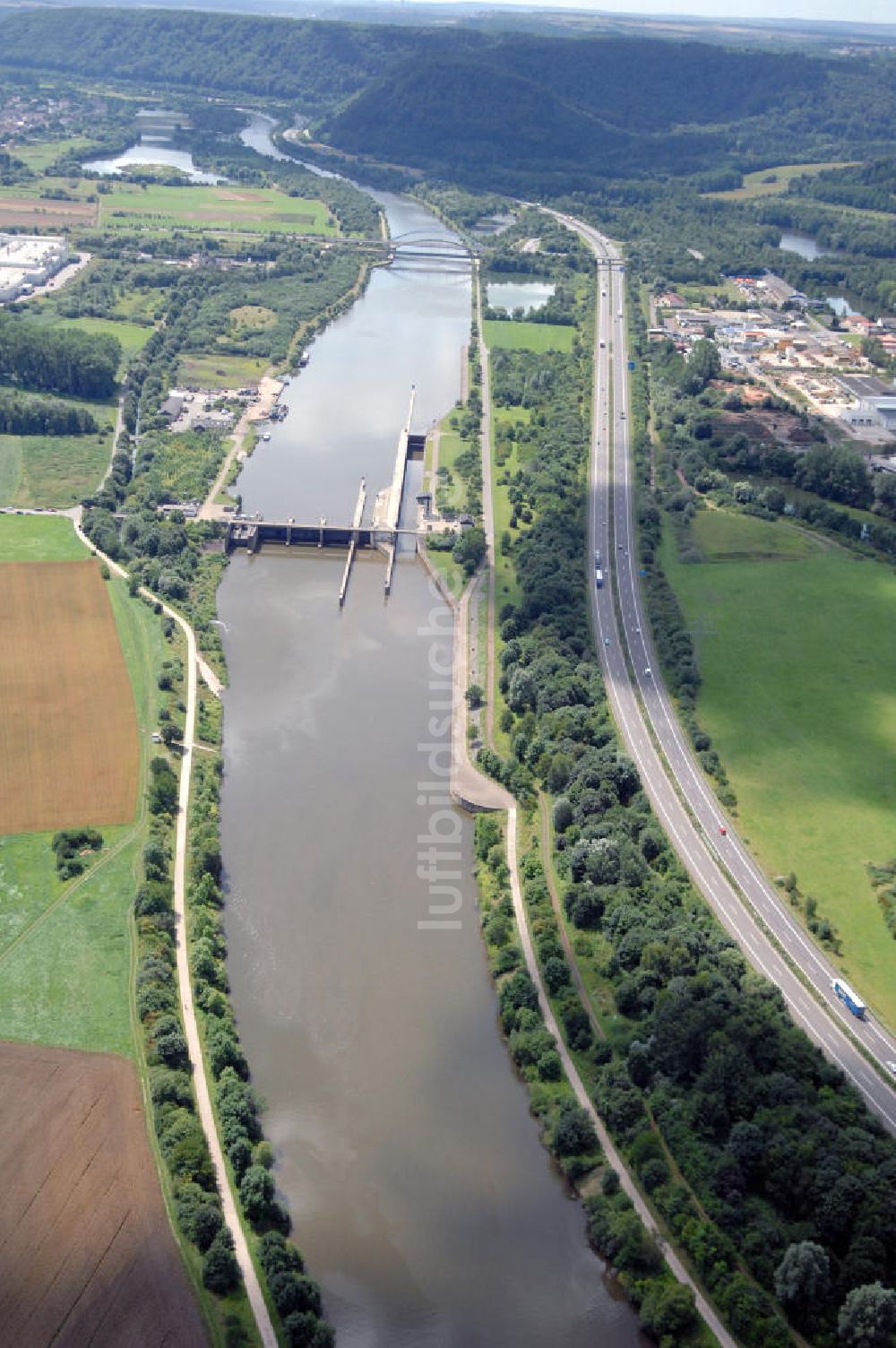 Rehlingen aus der Vogelperspektive: Saarverlauf bei Rehlingen