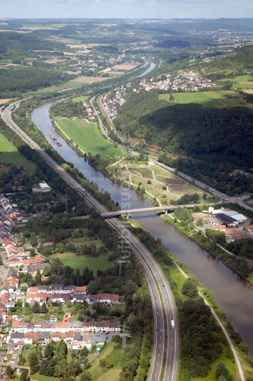 Luftbild Rehlingen - Saarverlauf bei Rehlingen