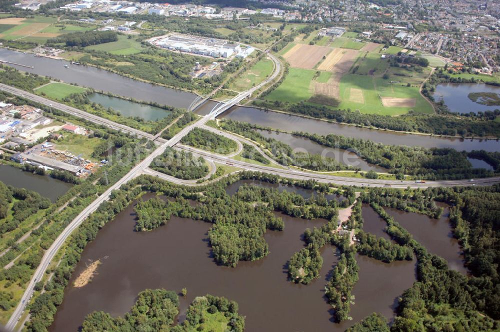 Luftbild Rehlingen - Saarverlauf bei Rehlingen