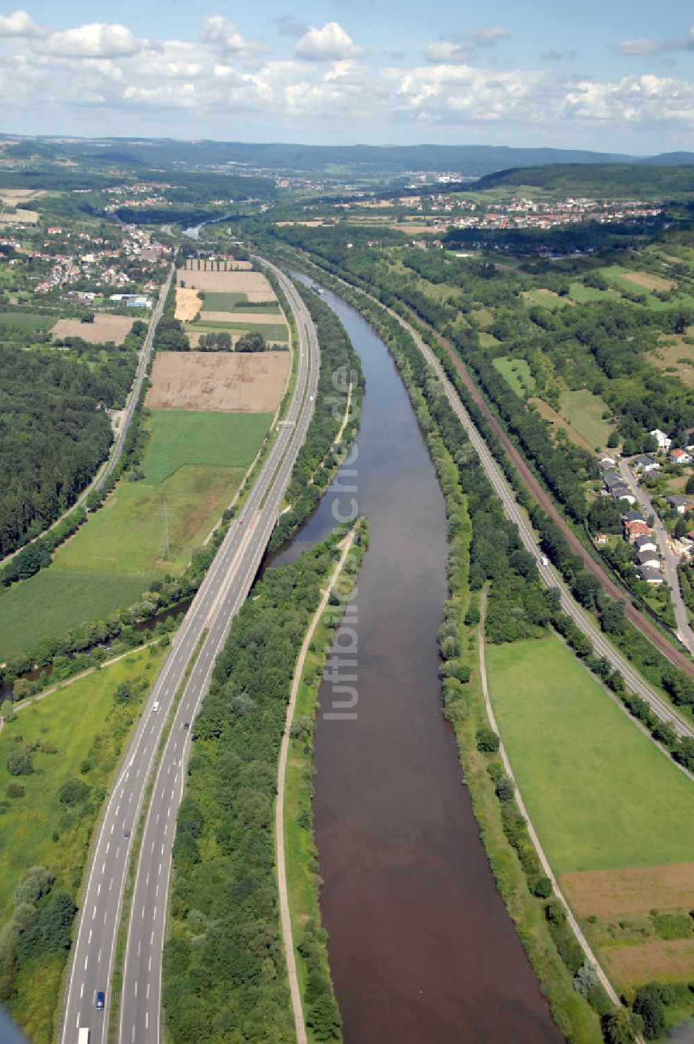 Luftaufnahme Saarfels - Saarverlauf bei Saarfels