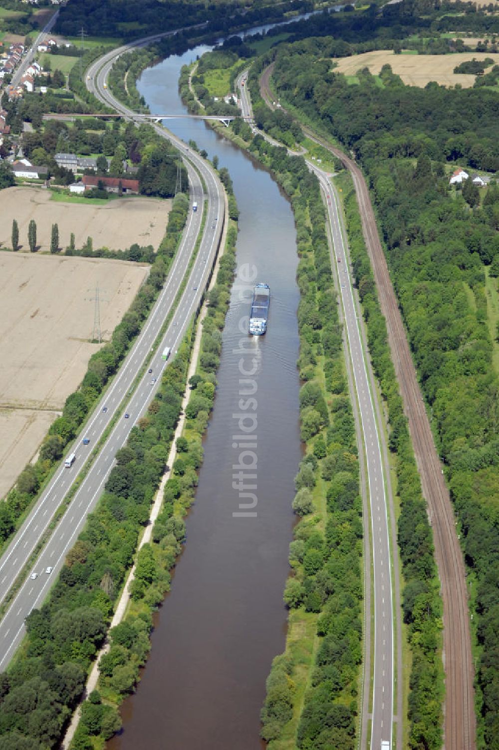 Luftbild Saarfels - Saarverlauf bei Saarfels