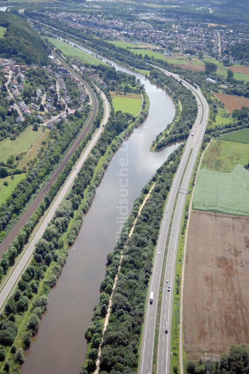 Saarfels von oben - Saarverlauf bei Saarfels