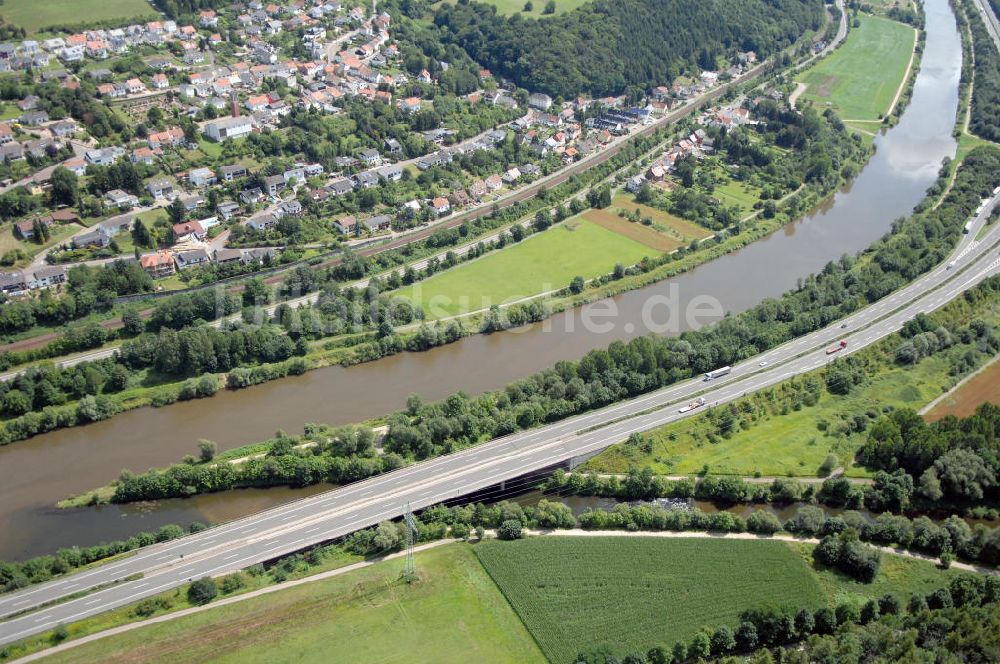 Luftbild Saarfels - Saarverlauf bei Saarfels