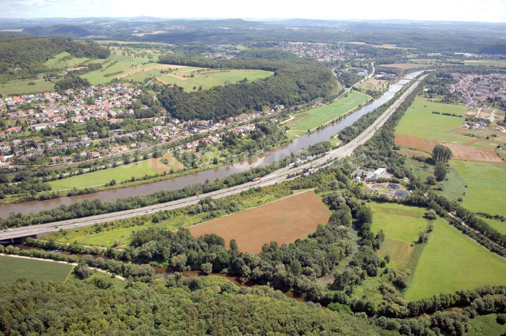 Luftaufnahme Saarfels - Saarverlauf bei Saarfels