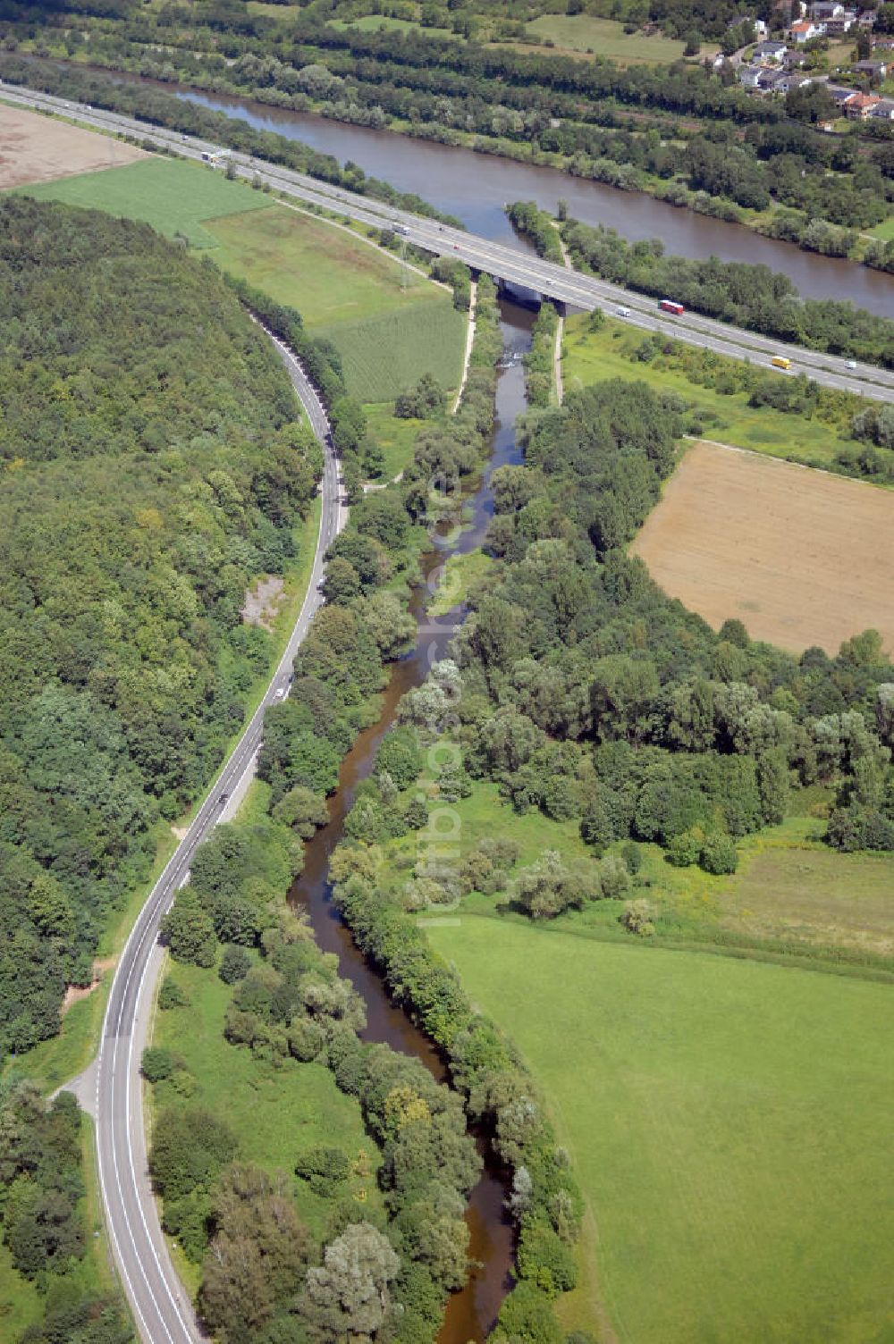 Saarfels aus der Vogelperspektive: Saarverlauf bei Saarfels