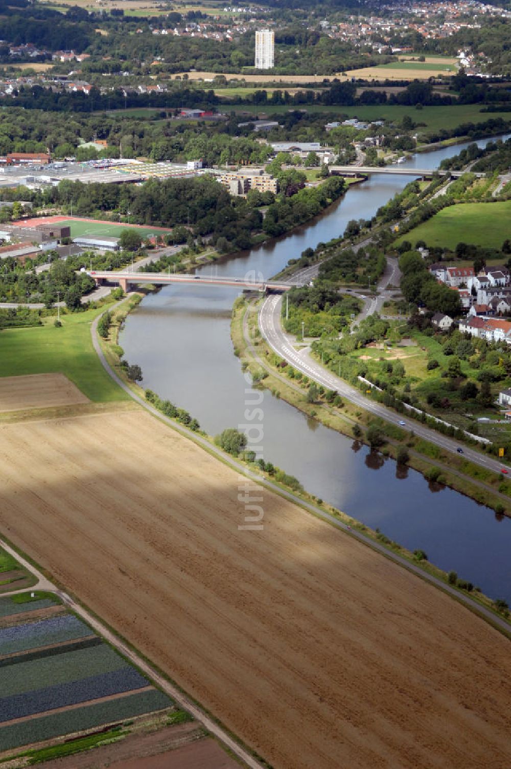 Saarlouis aus der Vogelperspektive: Saarverlauf bei Saarlouis