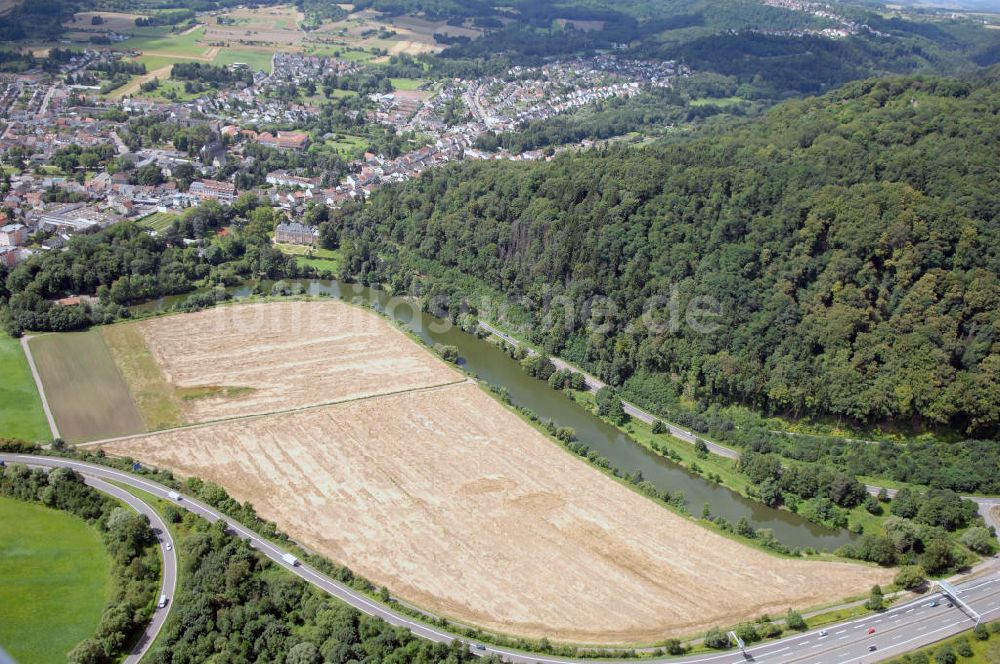 Wallerfangen aus der Vogelperspektive: Saarverlauf bei Wallerfangen