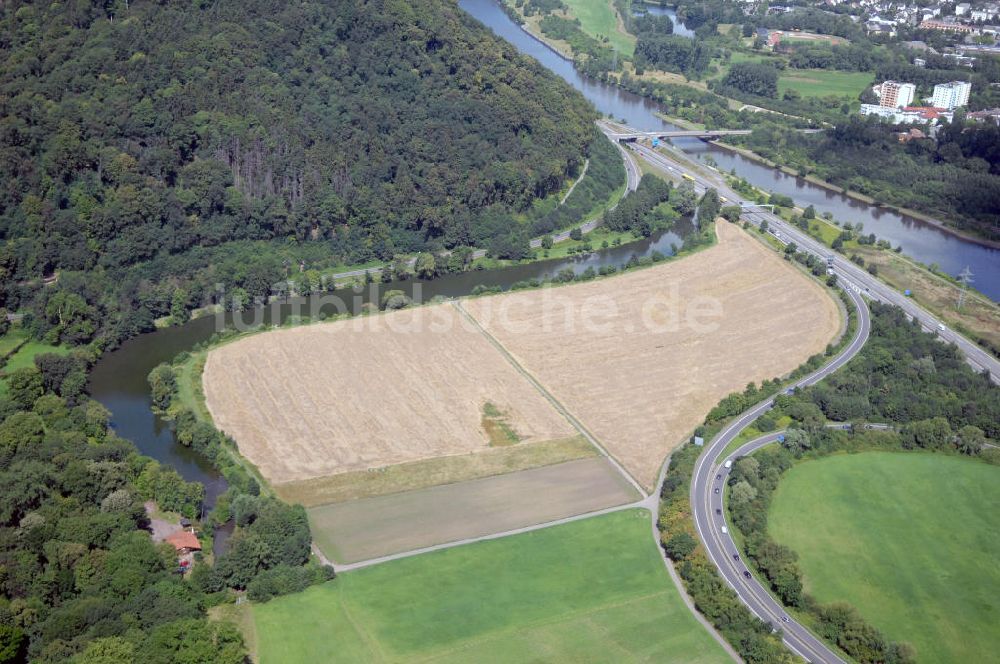 Wallerfangen von oben - Saarverlauf bei Wallerfangen