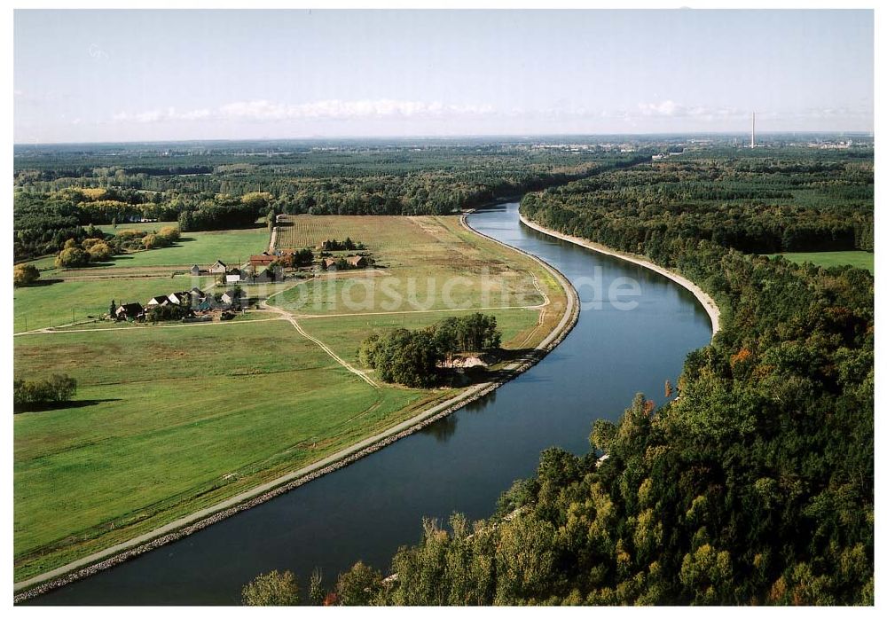 Luftaufnahme Hohenwarthe / Sachsen -Anhalt - 14.10.2003 Sachsen -Anhalt Elbe-Havel Kanal Foto:Grahn