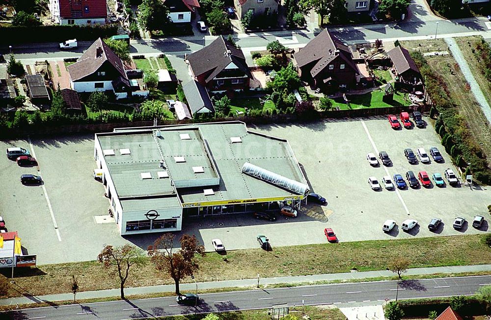 Luftaufnahme Salzwedel / Sachsen-Anhalt - Salzwedel / Sachsen-Anhalt Blick auf das OPEL-Autohaus in Salzwedel / Sachsen-Anhalt Adresse: Autohaus Altmark GmbH Arendseer Str