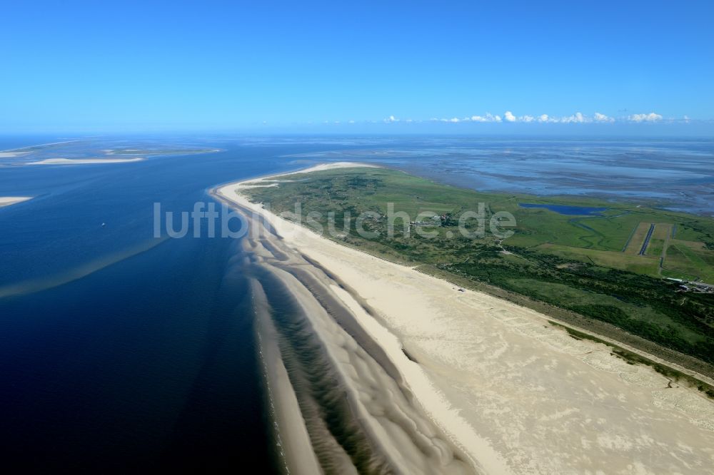 Luftbild Borkum - Sand- Landschaft im nörlichen Küstenbereich der Nordseeinsel Borkum im Bundesland Niedersachsen