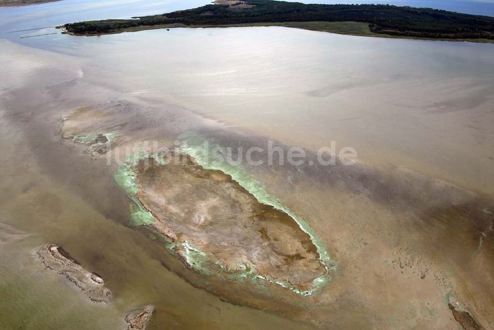 Zarrenzin aus der Vogelperspektive: Sandbank in der Klimphoresbucht bei Zarrenzin