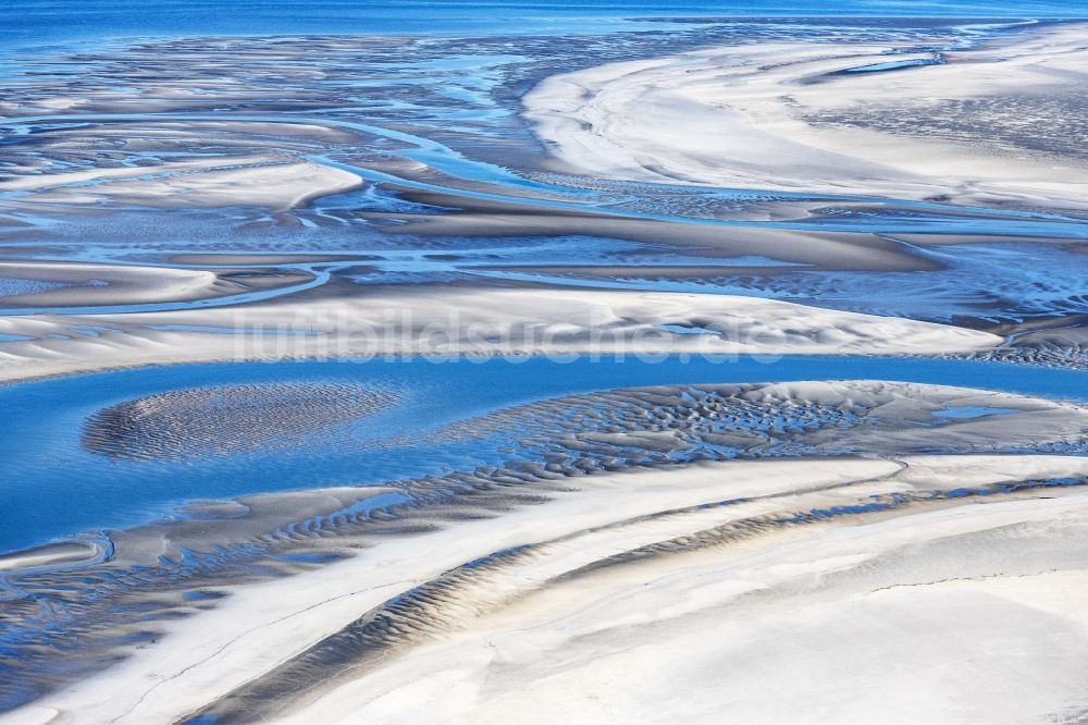 Luftbild Sankt Peter-Ording - Sandbank- Landfläche in der Meeres- Wasseroberfläche der Nordsee in Sankt Peter-Ording im Bundesland Schleswig-Holstein