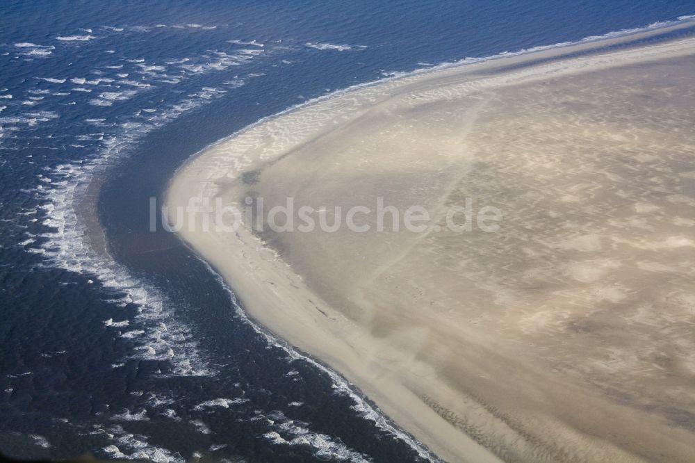 Luftaufnahme Friedrichskoog - Sandbank nordwestlich der Insel Trischen der Gemeinde Friedrichskoog im Bundesland Schleswig-Holstein