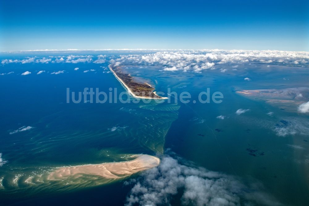 Hörnum von oben - Sandbank - Strukturen in der Nordsee mit Seehunden vor Hörnum (Sylt) im Bundesland Schleswig-Holstein, Deutschland