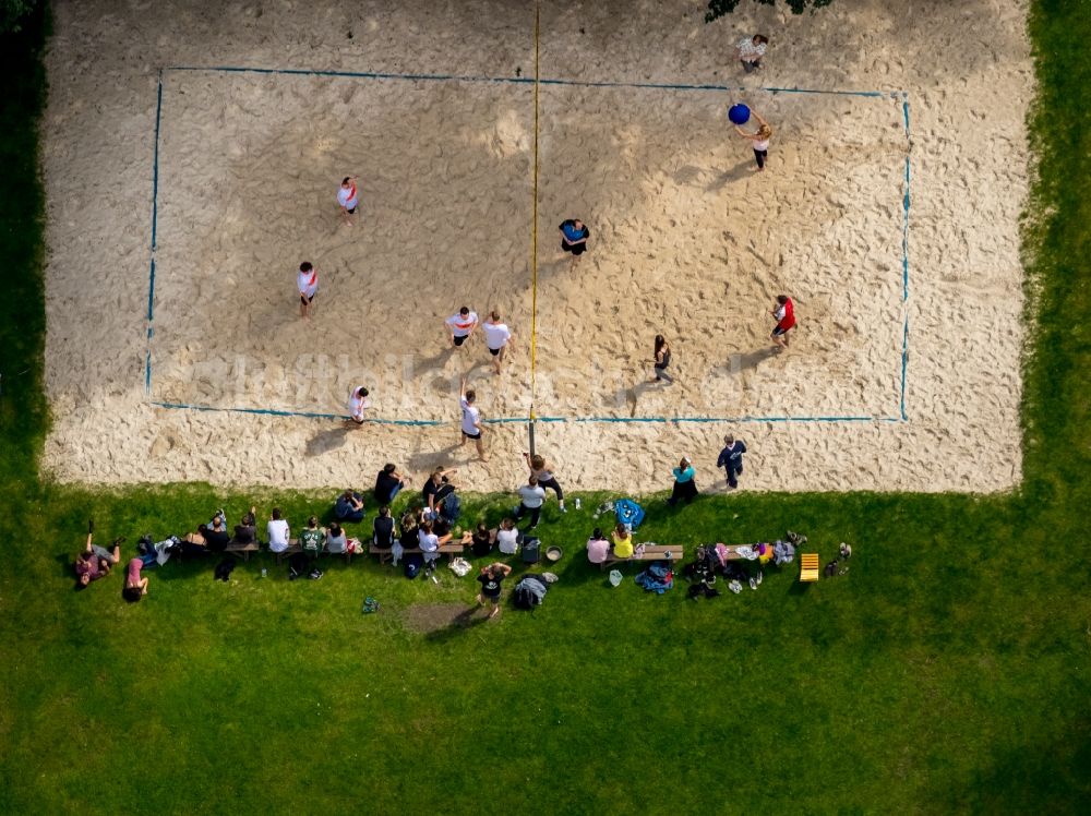 Luftbild Haltern am See - Sandfläche des Volleyball- Sportplatzes der Jugendbildungsstätte Gilwell St. Ludger in Haltern am See im Bundesland Nordrhein-Westfalen