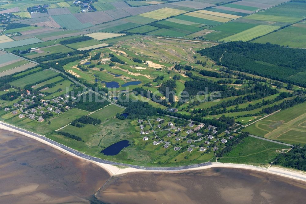 Greveling aus der Vogelperspektive: Sandstrand- Landschaft an der Nordsee in Greveling im Bundesland Schleswig-Holstein