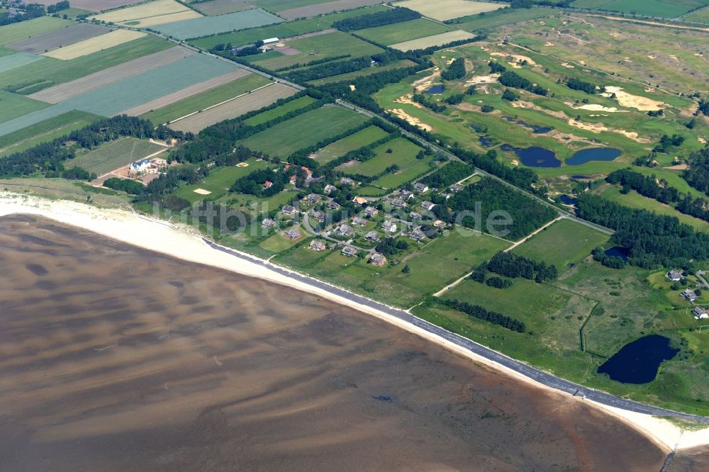 Luftaufnahme Greveling - Sandstrand- Landschaft an der Nordsee in Greveling im Bundesland Schleswig-Holstein