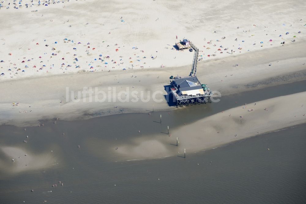 Luftbild Sankt Peter-Ording - Sandstrand- Landschaft an der Nordsee- Küste in Sankt Peter-Ording im Bundesland Schleswig-Holstein