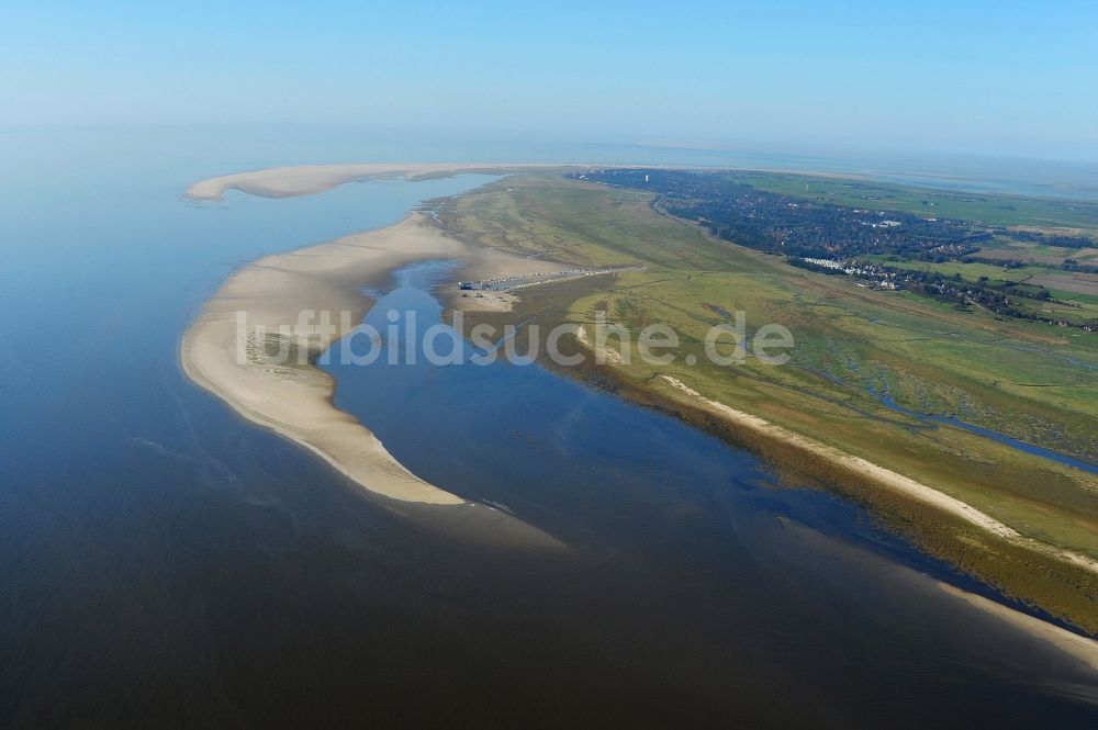 Luftaufnahme Sankt Peter-Ording - Sandstrand- Landschaft an der Nordsee- Küste in Sankt Peter-Ording im Bundesland Schleswig-Holstein