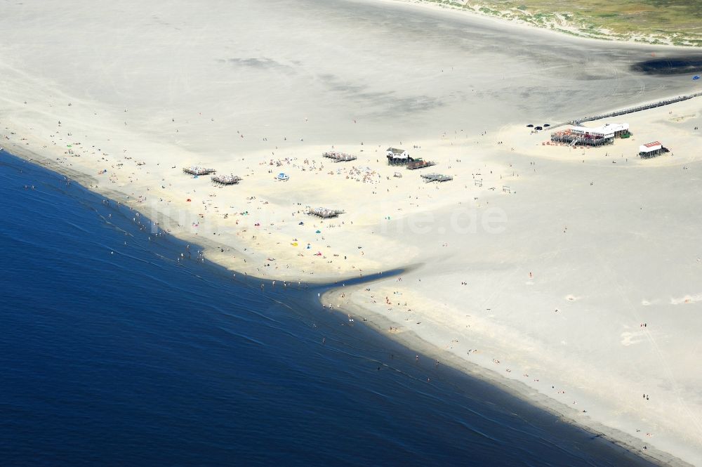 Sankt Peter-Ording von oben - Sandstrand- Landschaft an der Nordsee- Küste in Sankt Peter-Ording im Bundesland Schleswig-Holstein