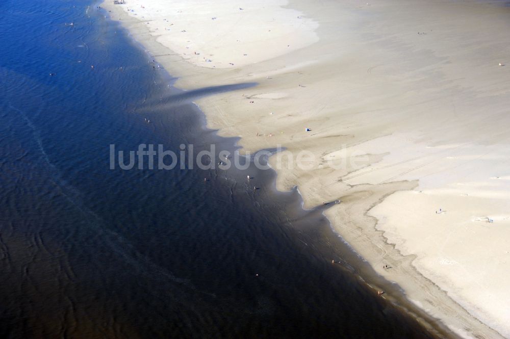 Luftbild Sankt Peter-Ording - Sandstrand- Landschaft an der Nordsee- Küste in Sankt Peter-Ording im Bundesland Schleswig-Holstein