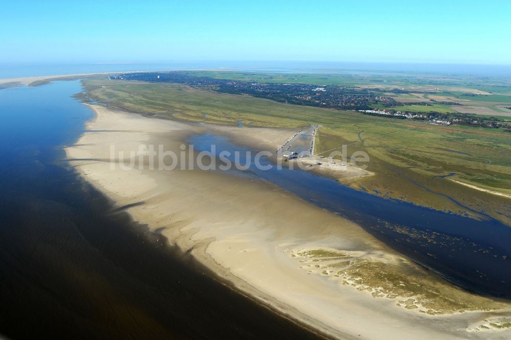 Luftaufnahme Sankt Peter-Ording - Sandstrand- Landschaft an der Nordsee- Küste in Sankt Peter-Ording im Bundesland Schleswig-Holstein